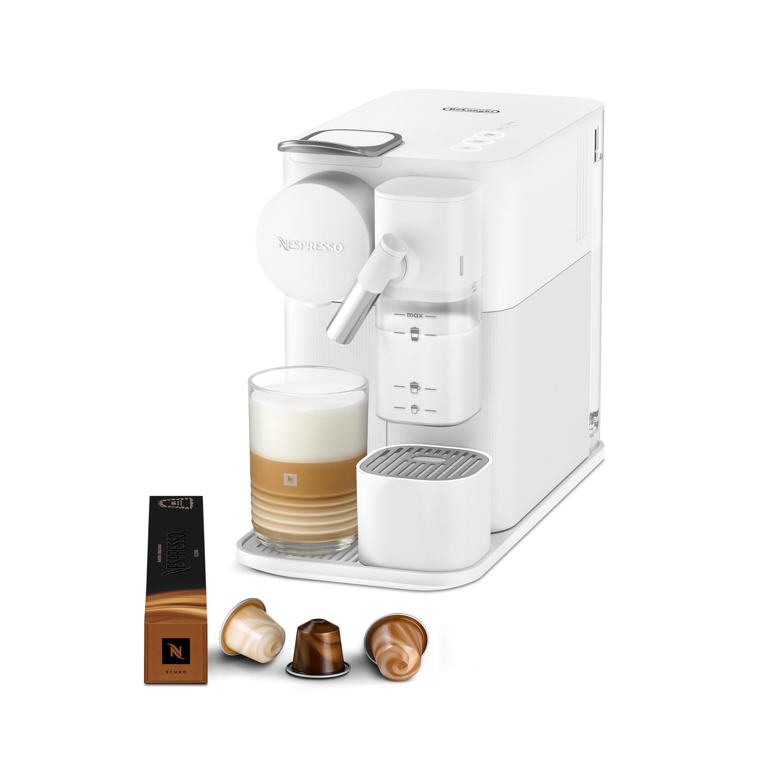 KaffiMax - Lattissima One Kaffeemaschine Wiiss, 19 Bar + Willkommenskit, Wiiss