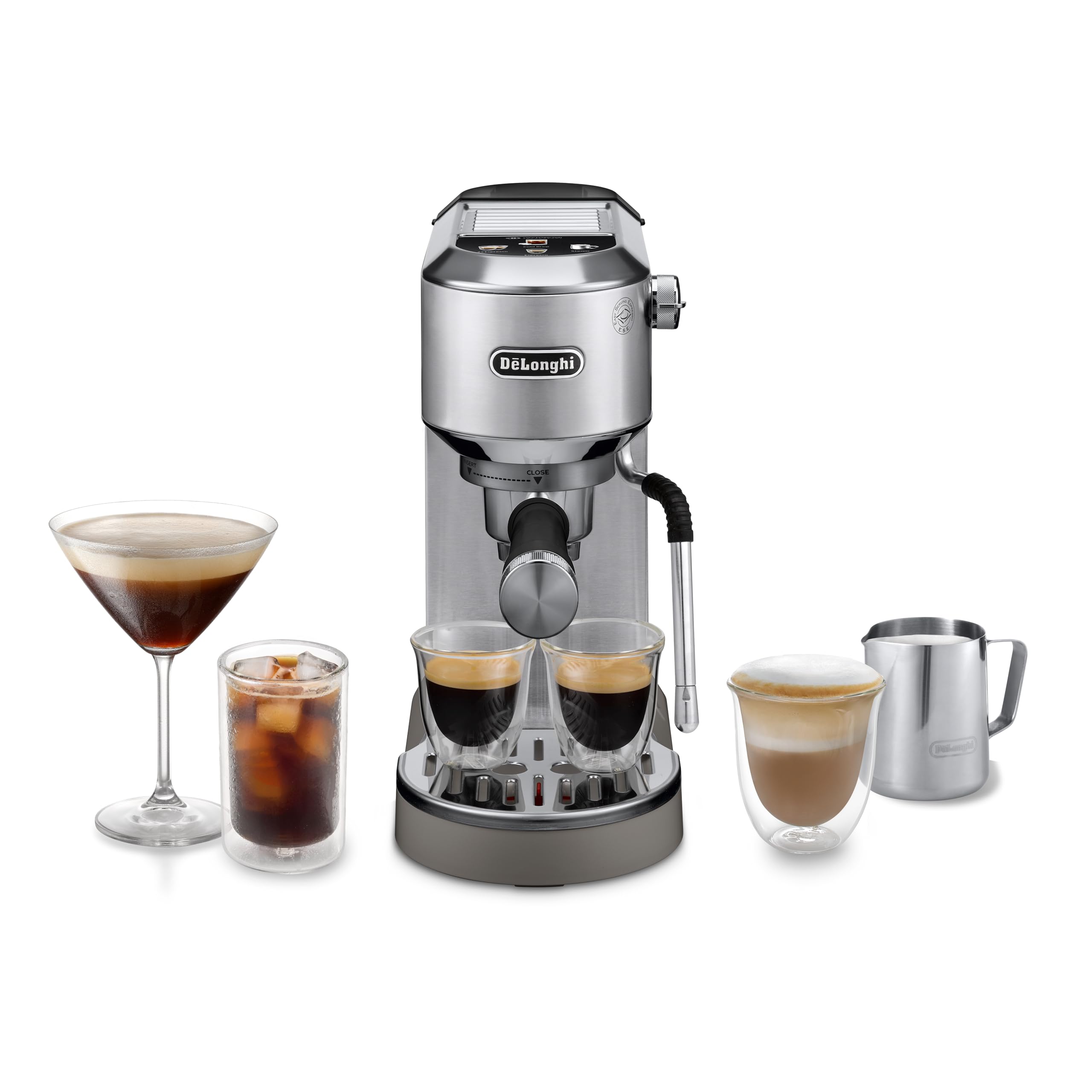 KaffiMax - Dedica Duo Barista Kaffeemaschine mit Pomp, Espresso und Cold Brew, Metall